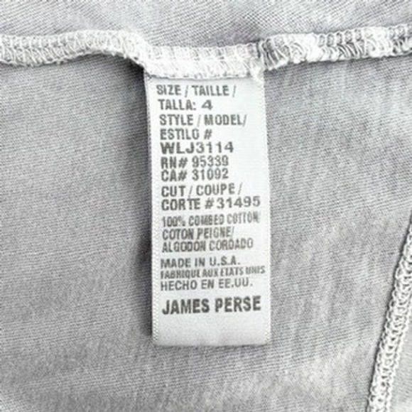 James Perse Gray Combed Cotton T Shirt Size 4/L Made in USA - Picture 4 of 4